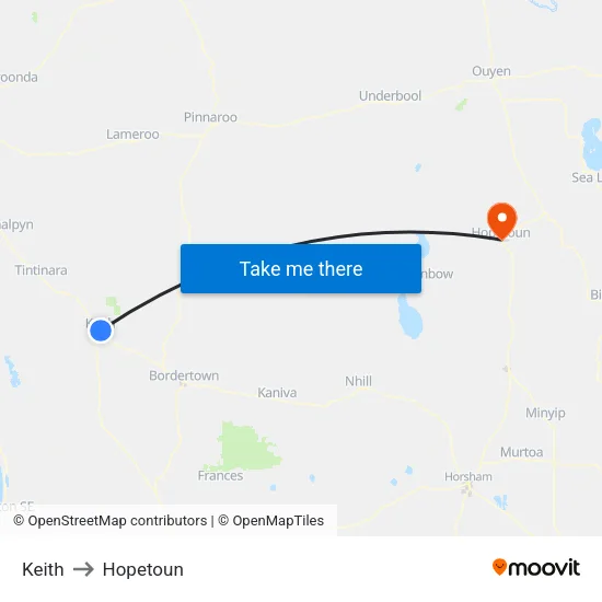 Keith to Hopetoun map
