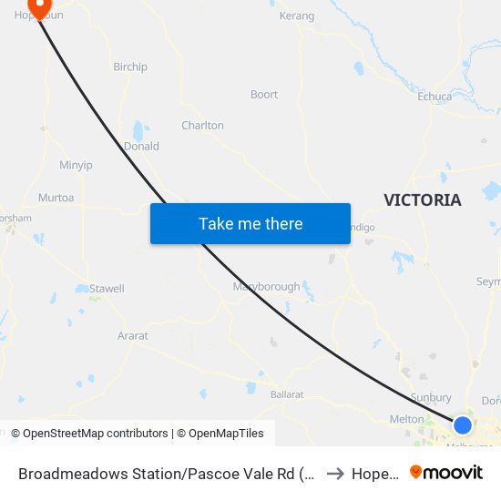 Broadmeadows Station/Pascoe Vale Rd (Broadmeadows) to Hopetoun map