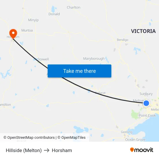 Hillside (Melton) to Horsham map