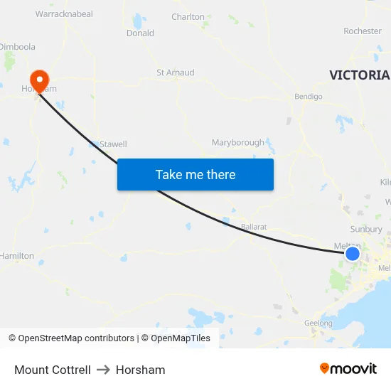 Mount Cottrell to Horsham map