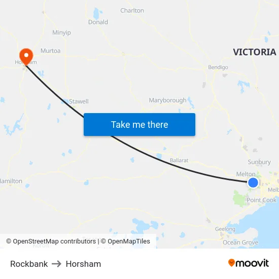 Rockbank to Horsham map