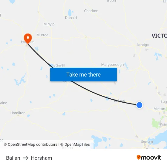Ballan to Horsham map
