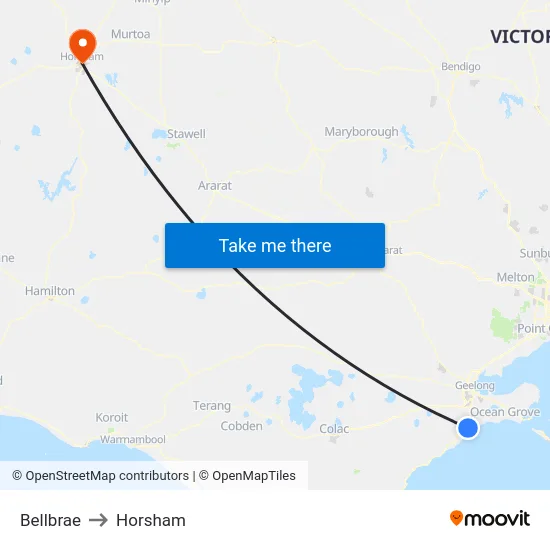 Bellbrae to Horsham map
