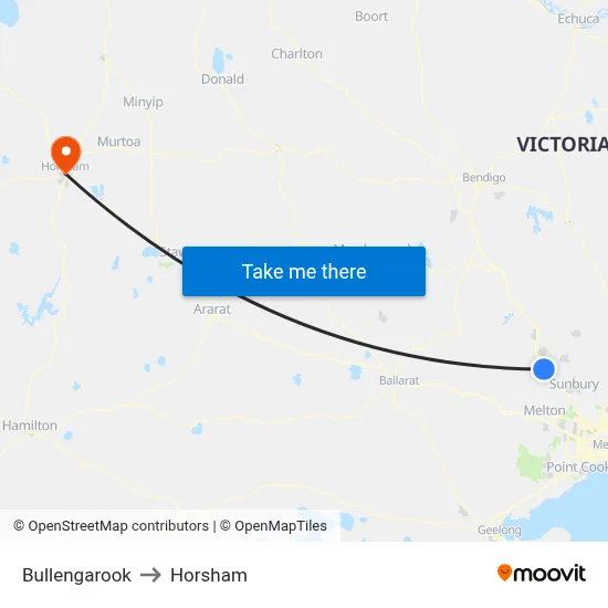 Bullengarook to Horsham map