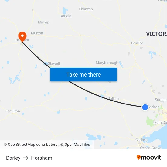 Darley to Horsham map