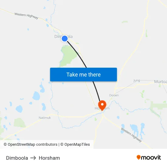 Dimboola to Horsham map