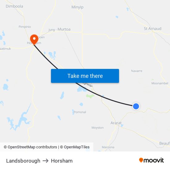 Landsborough to Horsham map