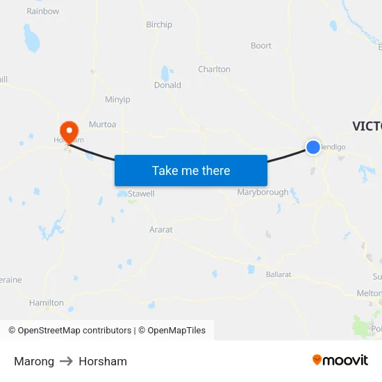Marong to Horsham map