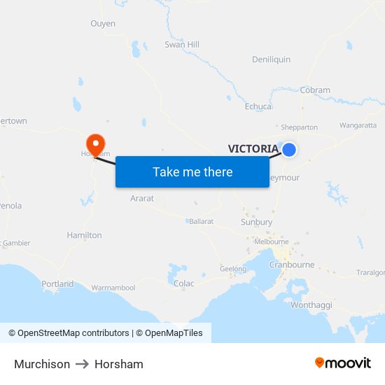 Murchison to Horsham map