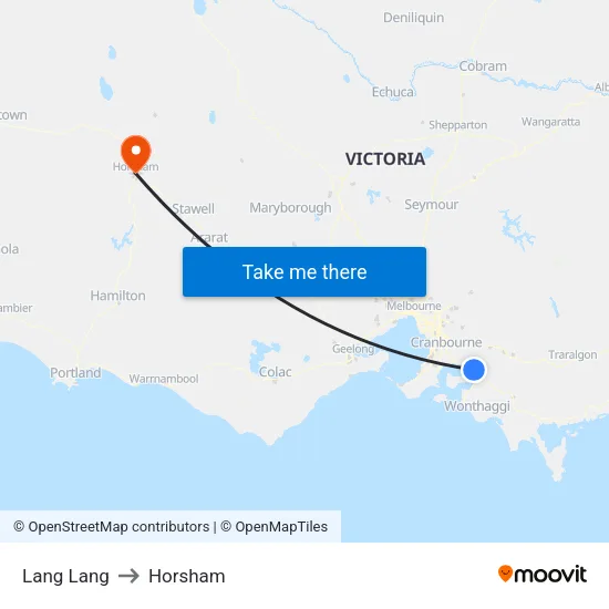 Lang Lang to Horsham map