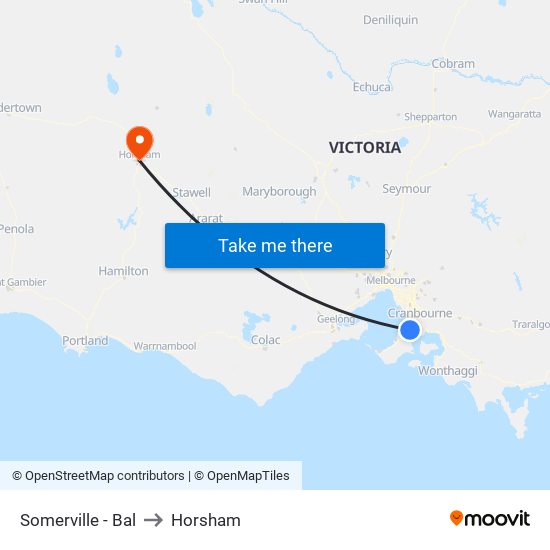 Somerville - Bal to Horsham map