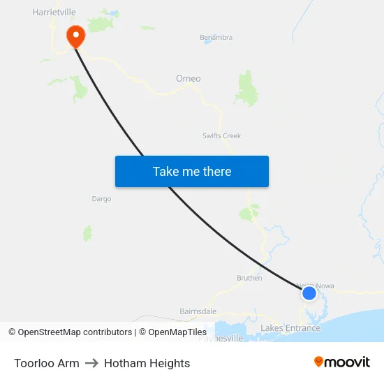 Toorloo Arm to Hotham Heights map