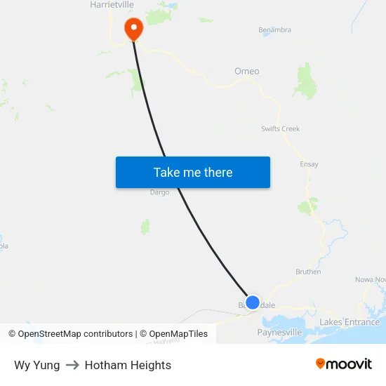 Wy Yung to Hotham Heights map
