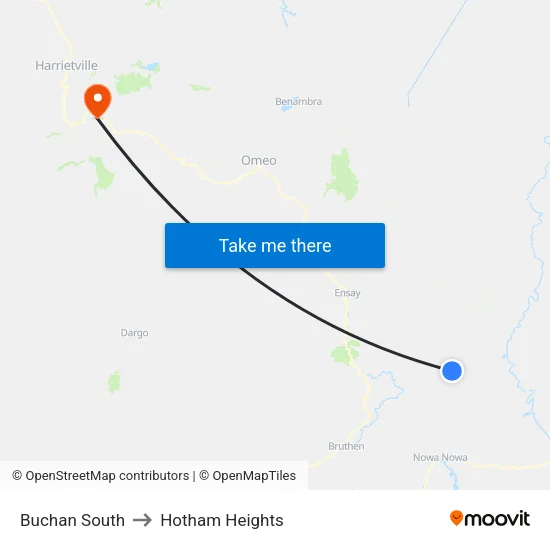 Buchan South to Hotham Heights map