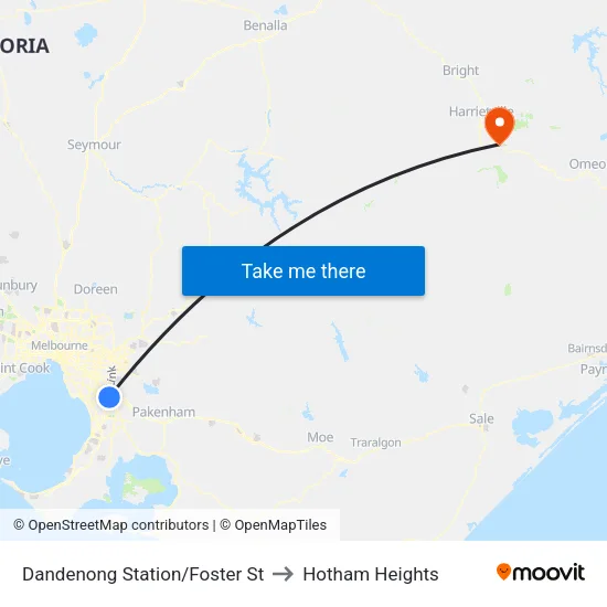 Dandenong Station/Foster St to Hotham Heights map