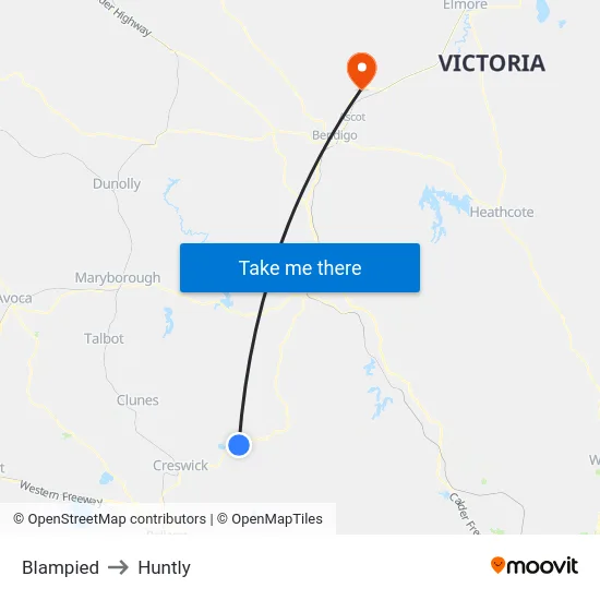 Blampied to Huntly map