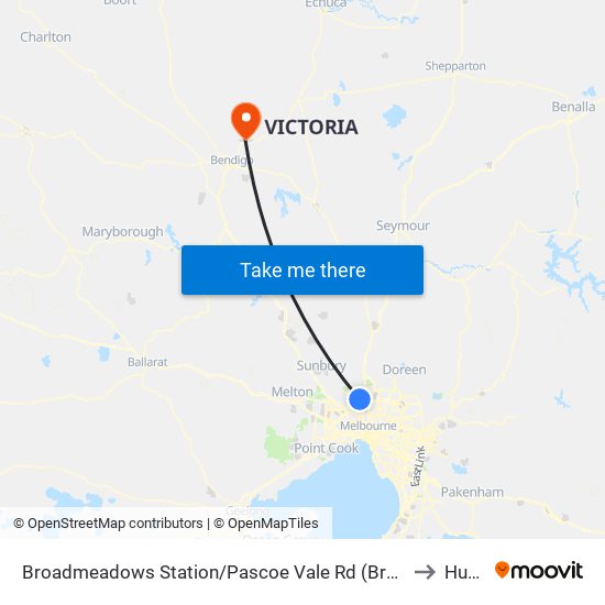 Broadmeadows Station/Pascoe Vale Rd (Broadmeadows) to Huntly map