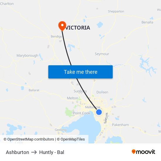 Ashburton to Huntly - Bal map