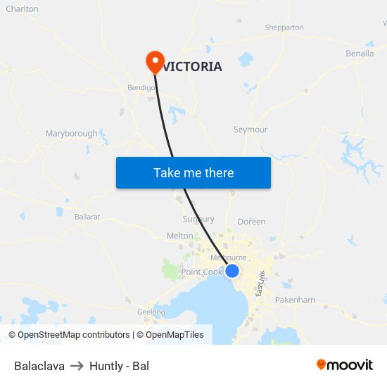 Balaclava to Huntly - Bal map