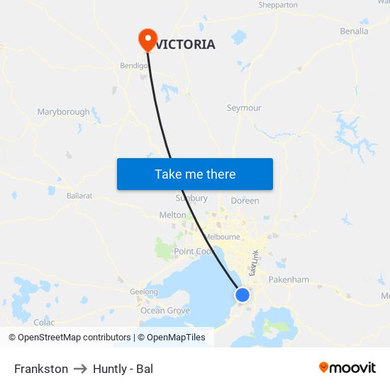 Frankston to Huntly - Bal map