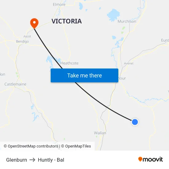 Glenburn to Huntly - Bal map