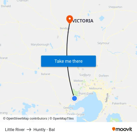 Little River to Huntly - Bal map
