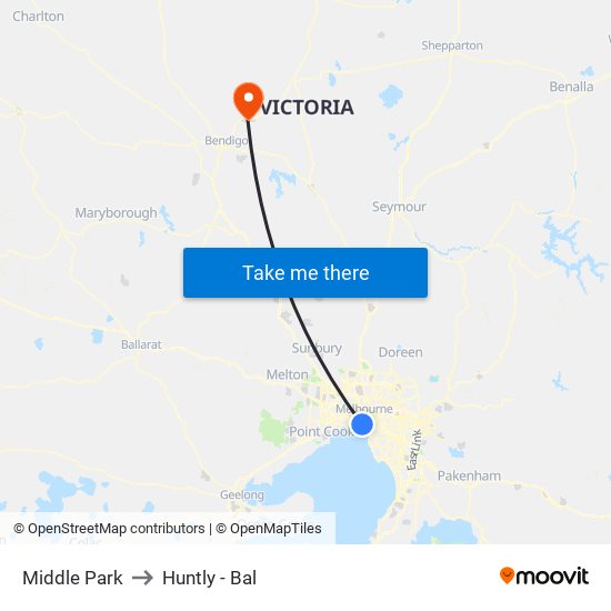 Middle Park to Huntly - Bal map