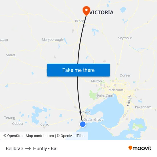 Bellbrae to Huntly - Bal map