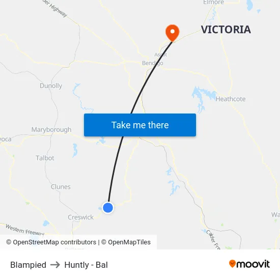 Blampied to Huntly - Bal map