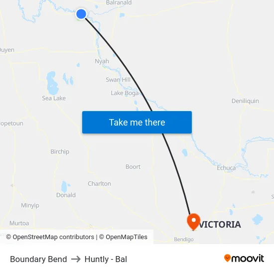 Boundary Bend to Huntly - Bal map