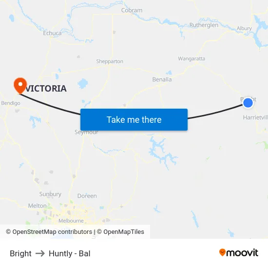 Bright to Huntly - Bal map