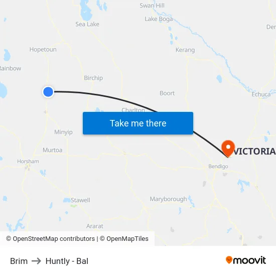 Brim to Huntly - Bal map