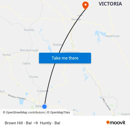 Brown Hill - Bal to Huntly - Bal map