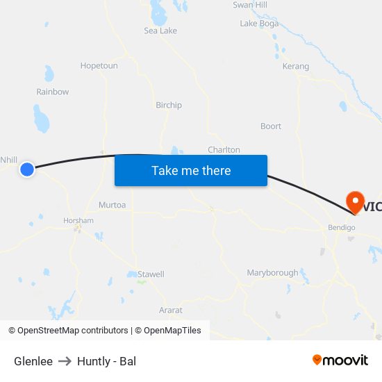 Glenlee to Huntly - Bal map