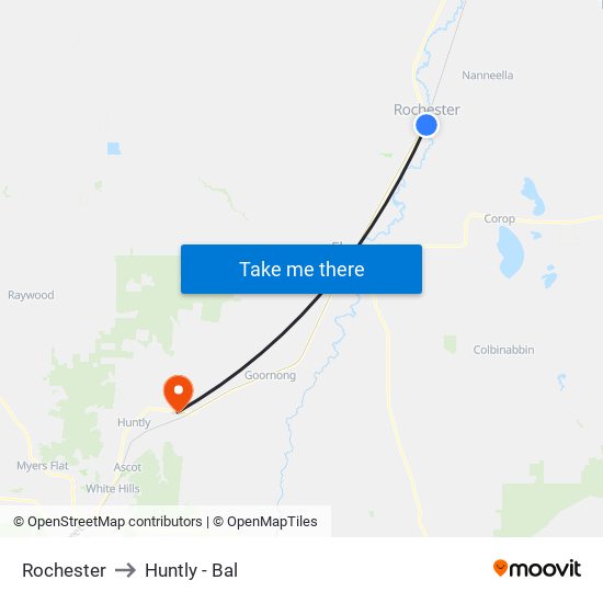 Rochester to Huntly - Bal map
