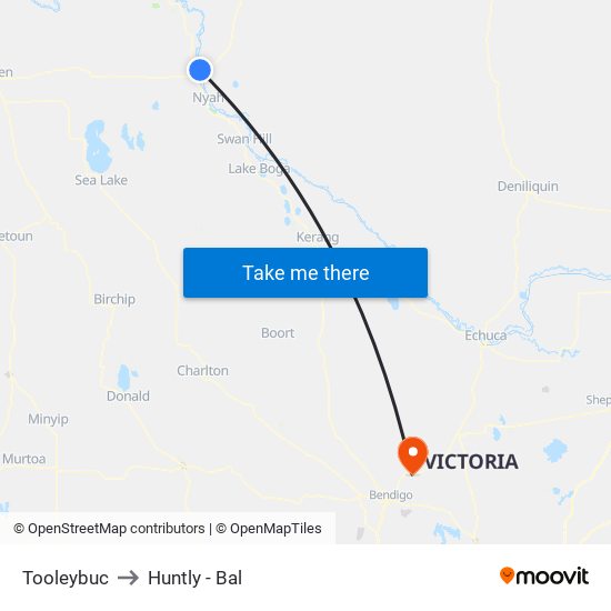 Tooleybuc to Huntly - Bal map