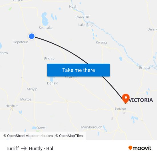 Turriff to Huntly - Bal map