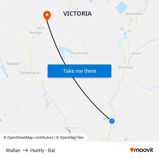 Wallan to Huntly - Bal map