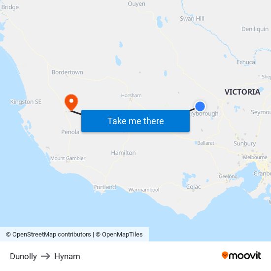 Dunolly to Hynam map