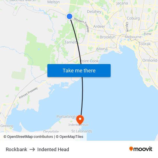 Rockbank to Indented Head map