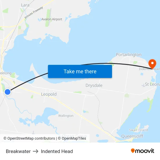 Breakwater to Indented Head map