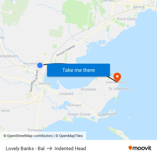 Lovely Banks - Bal to Indented Head map