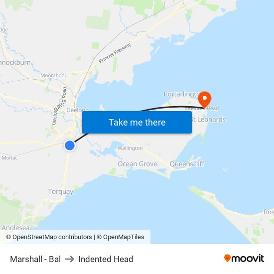 Marshall - Bal to Indented Head map