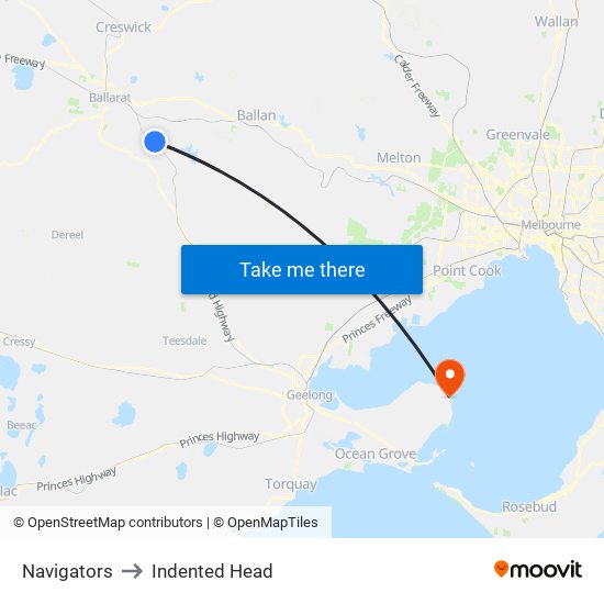 Navigators to Indented Head map