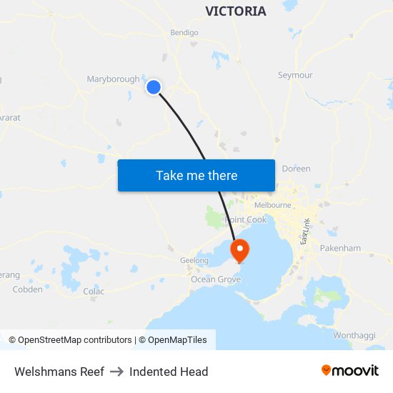 Welshmans Reef to Indented Head map