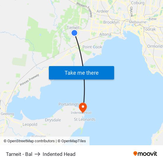 Tarneit - Bal to Indented Head map