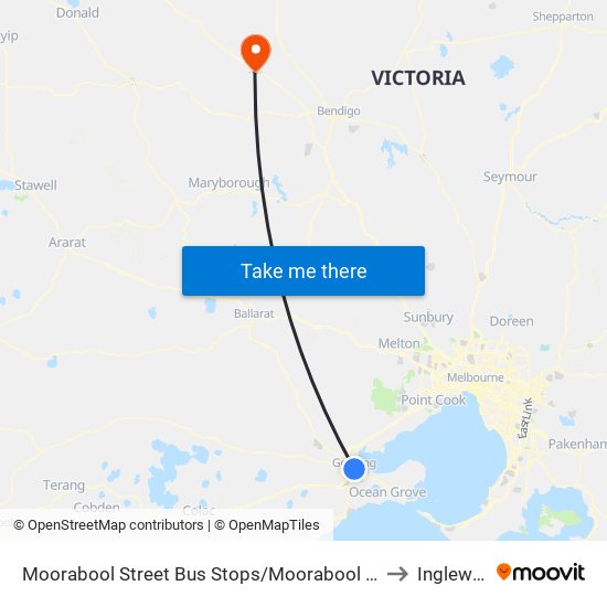 Moorabool Street Bus Stops/Moorabool St (Geelong) to Inglewood map