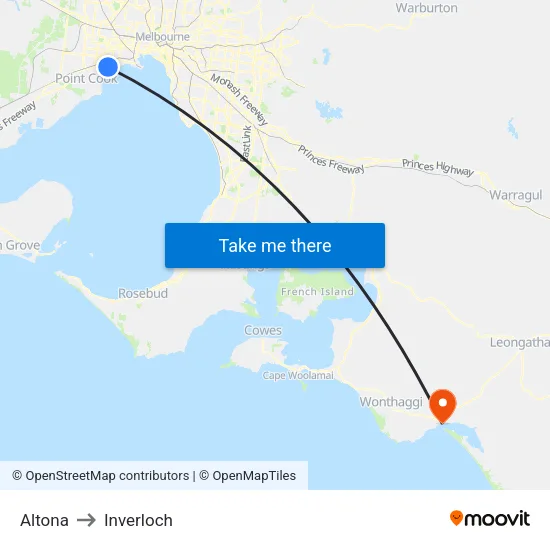 Altona to Inverloch map