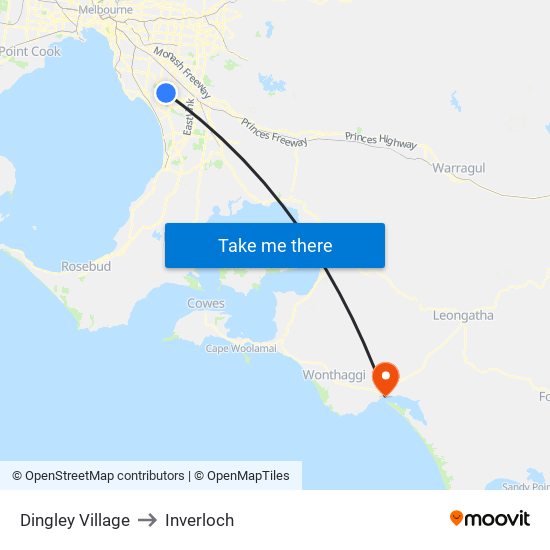 Dingley Village to Inverloch map