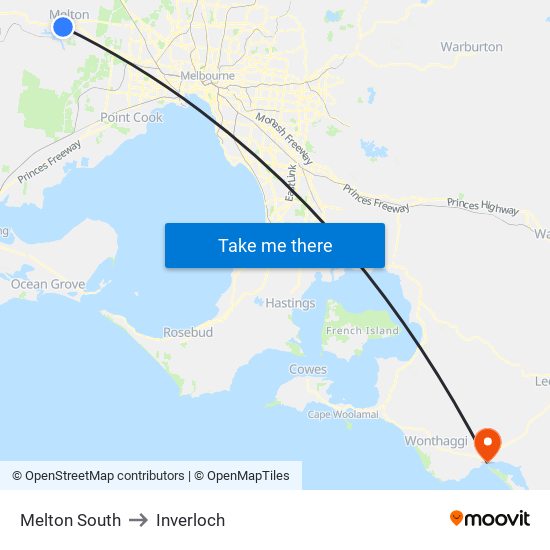 Melton South to Inverloch map